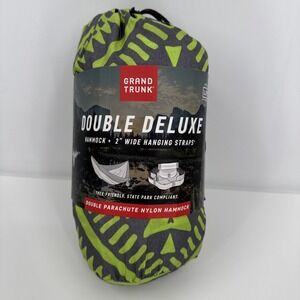 Grand Trunk Double Deluxe Mamba 2 Person Hammock‎ NEW Green Gray Hiking Camping